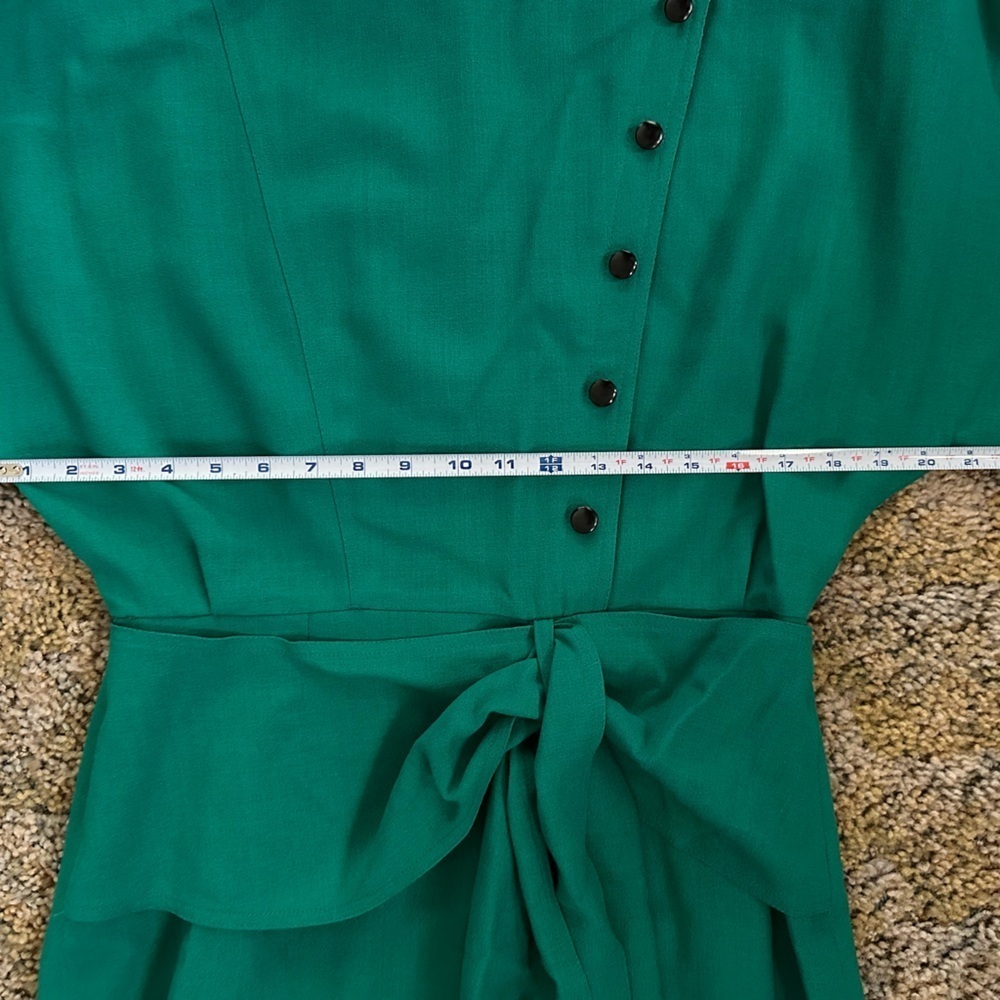Vintage Mansfield London Green And Black Long Sleeve Dress US 14 UK 16 - Picture 9 of 9